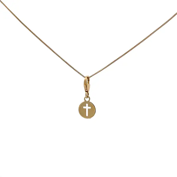 Gold Pendant for Bracelet Cross