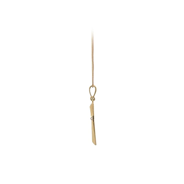 Gold Pendant Cross with Zircons