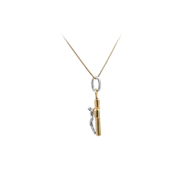 Gold Pendant Cross with Jesus Christ