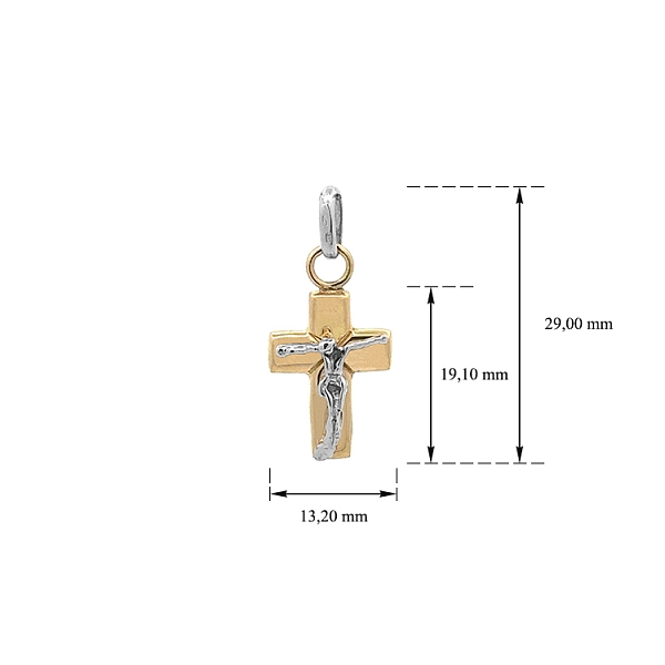 Gold Pendant Cross with Jesus Christ