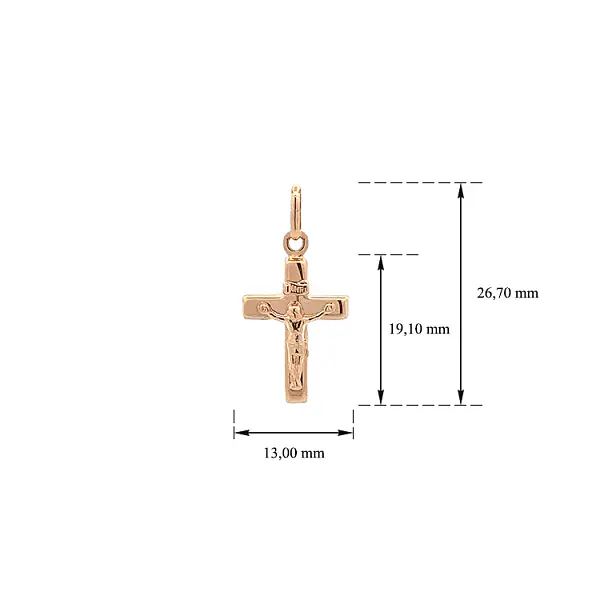 Gold Pendant Cross with Jesus Christ