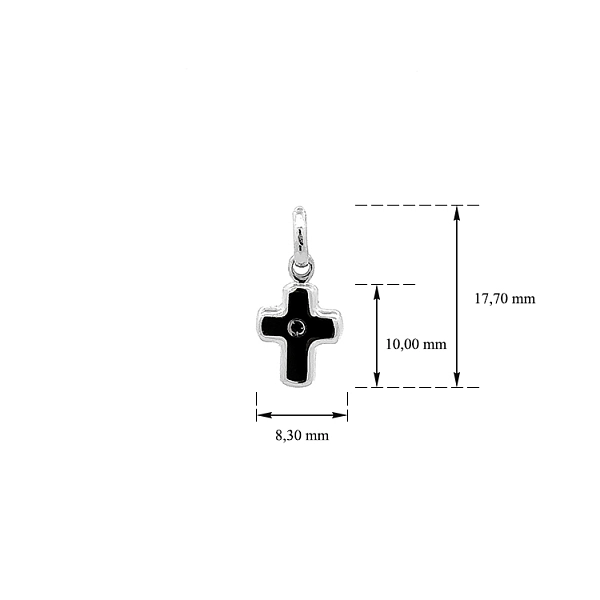 Gold Pendant Cross with Black Stone