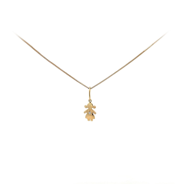 Golden Girl Pendant with Zircon