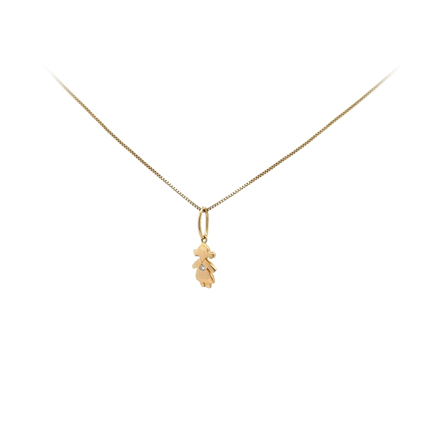 Golden Girl Pendant with Zircon