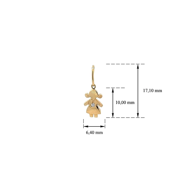 Golden Girl Pendant with Zircon