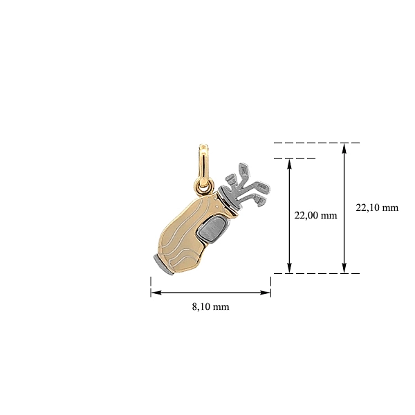 Gold Pendant Golf Bag made of Combined Gold
