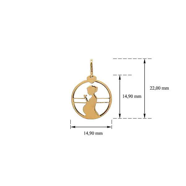 Gold Pendant Pregnant Woman