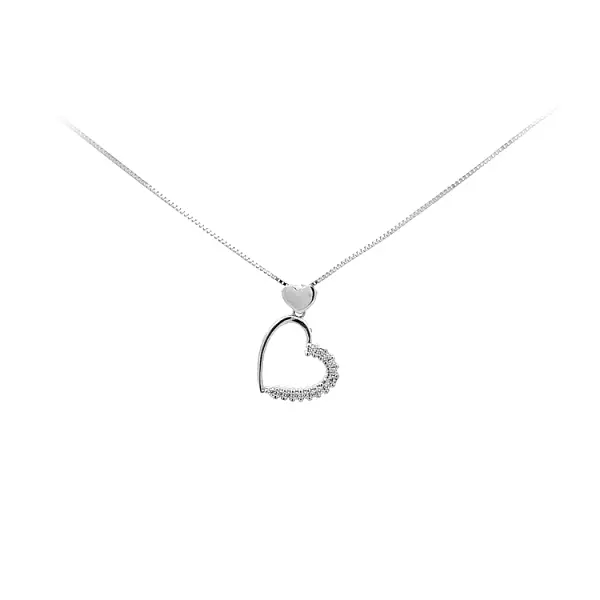 Gold Pendant Heart with Zircons