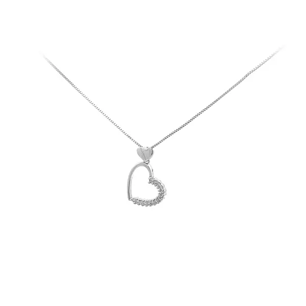 Gold Pendant Heart with Zircons
