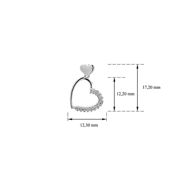 Gold Pendant Heart with Zircons