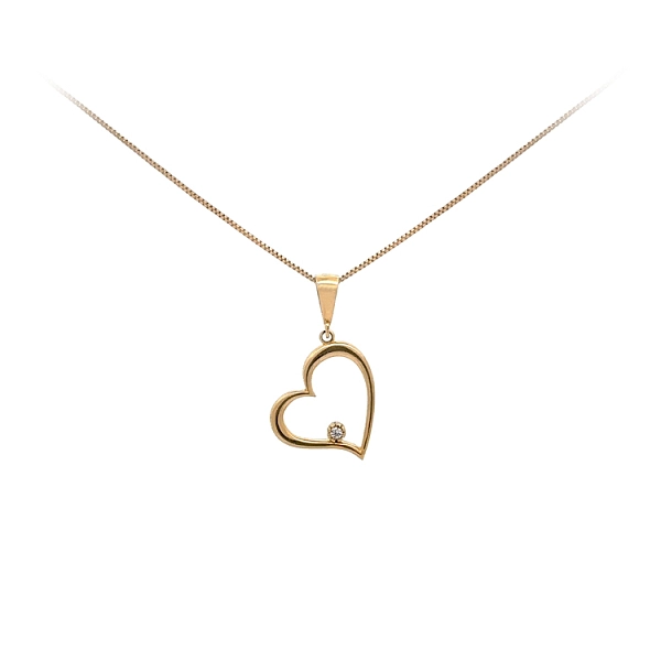 Gold Pendant Heart with Zircon