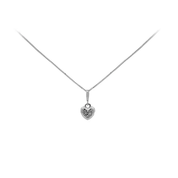 Pendant Heart with White Gold Zircons