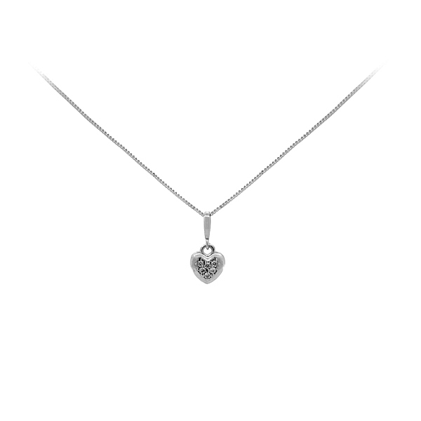 Pendant Heart with White Gold Zircons