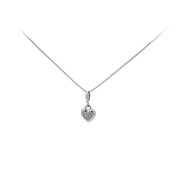 Pendant Heart with White Gold Zircons
