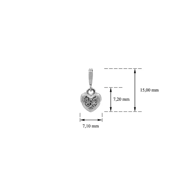 Pendant Heart with White Gold Zircons