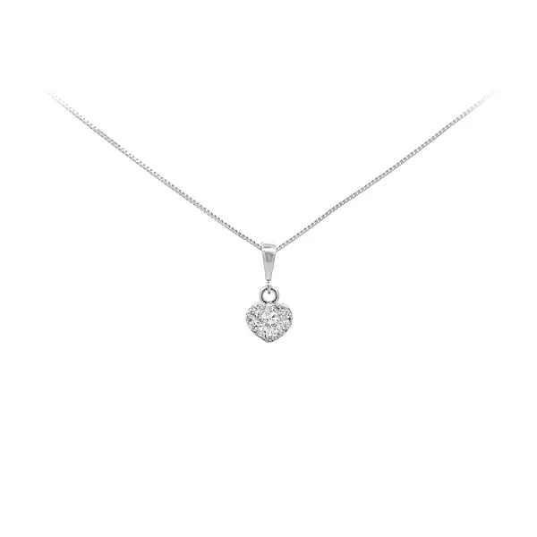 Pendant Heart with White Gold Zircons
