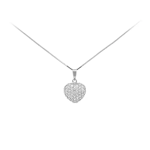 Gold Pendant Heart with Zircons