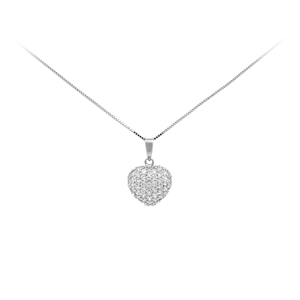 Gold Pendant Heart with Zircons