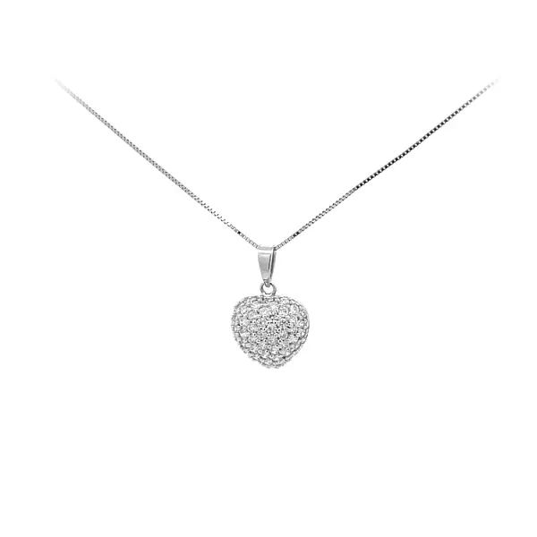 Gold Pendant Heart with Zircons