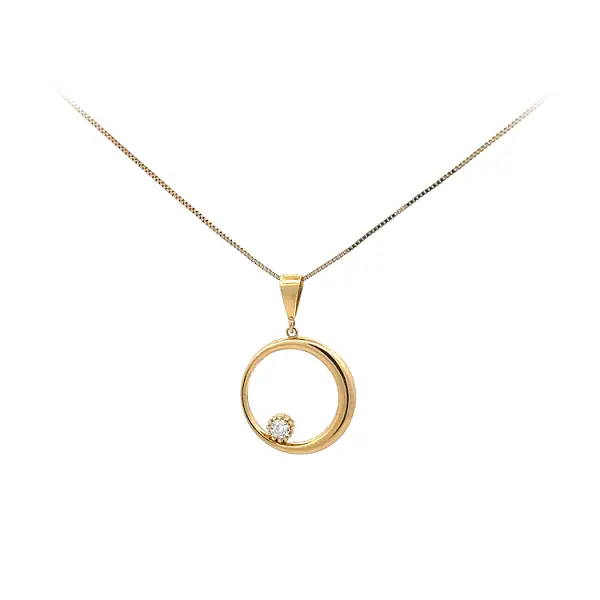 Gold Pendant with Zircon