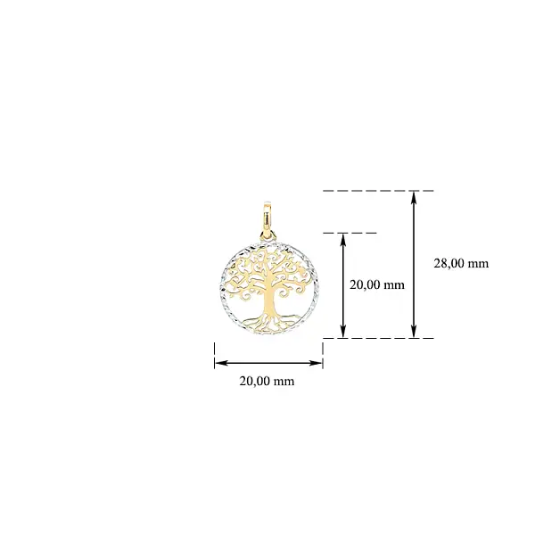 Pendant Tree of Life made of Combination Gold