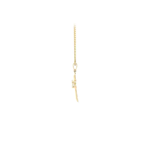 Gold Pendant Cross with Zircon