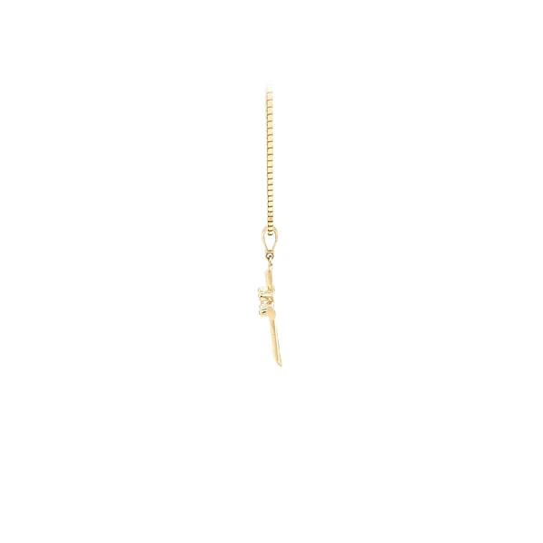 Gold Pendant Cross with Zircon