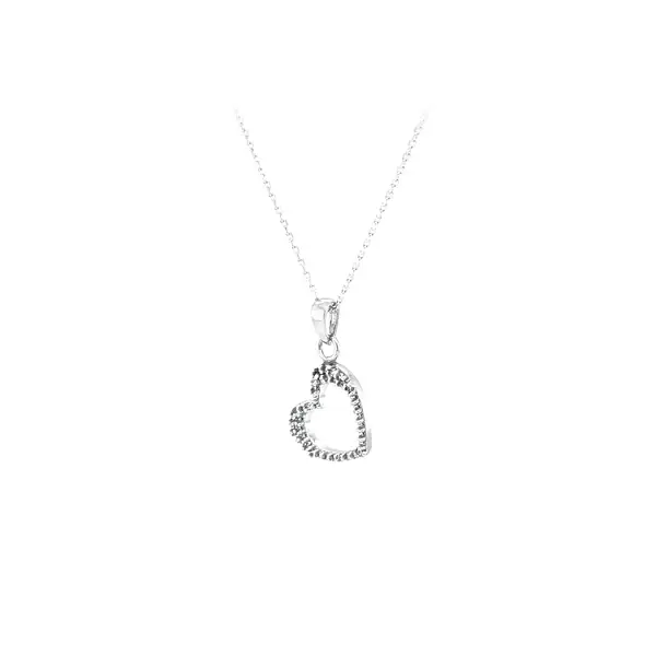 Pendant Heart with White Gold Zircons