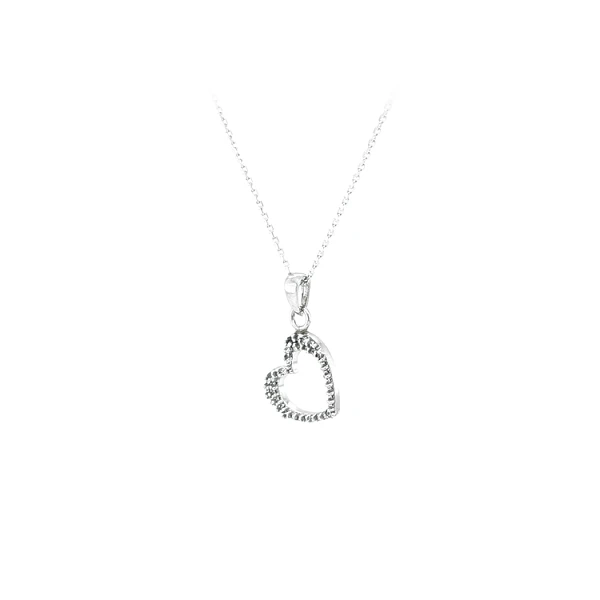 Pendant Heart with White Gold Zircons
