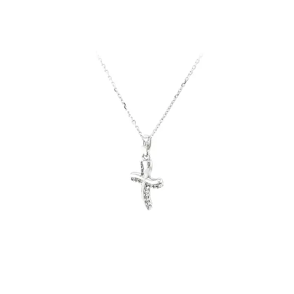 Pendant Cross with White Gold Zircons