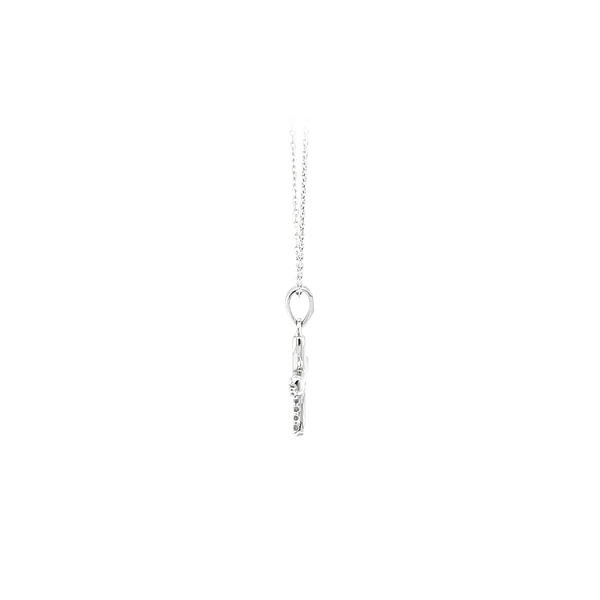 Pendant Cross with White Gold Zircons