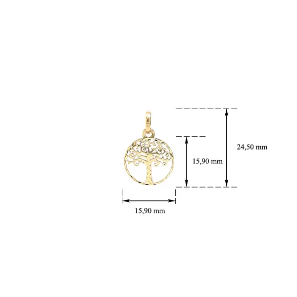 Gold Pendant Tree of Life