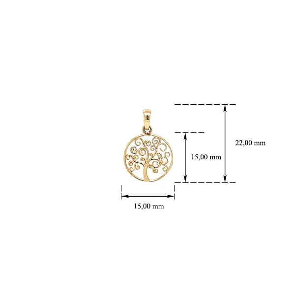 Gold Pendant Tree of Life