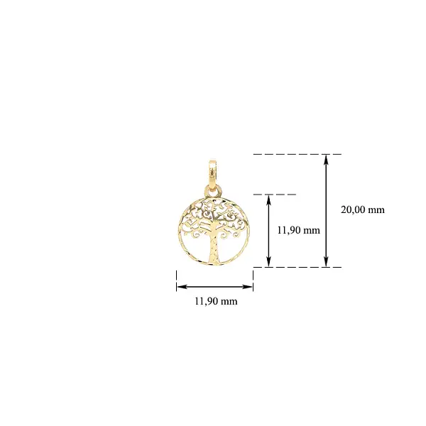 Gold Pendant Tree of Life