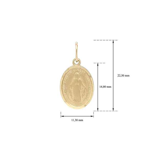 Gold Pendant Madonna Virgin Mary