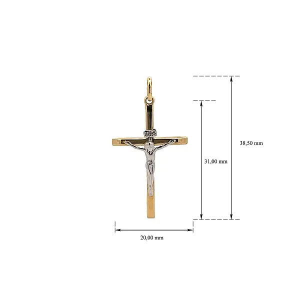 Gold Pendant Cross with Jesus Christ