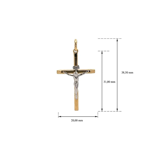 Gold Pendant Cross with Jesus Christ