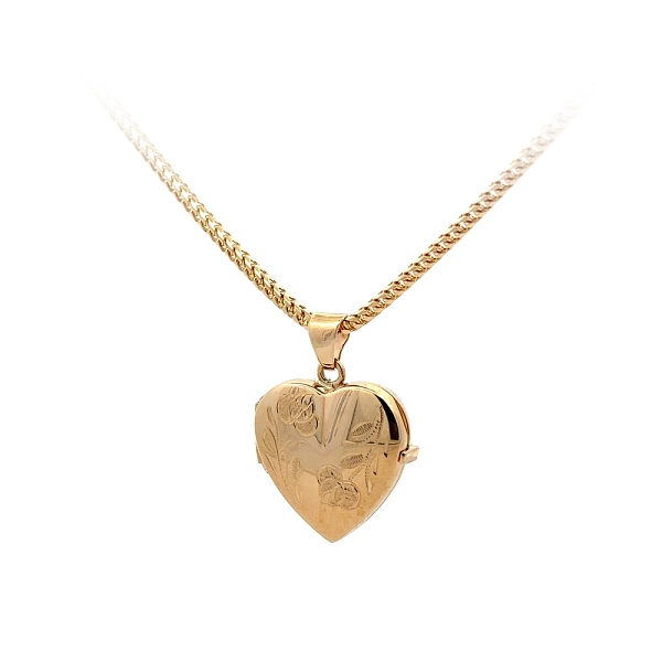 Golden Heart Locket for Photo