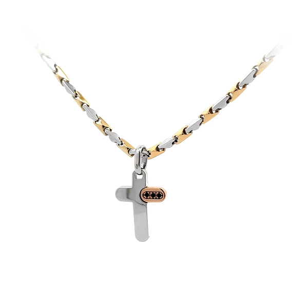 Pendant Cross of Combined Gold