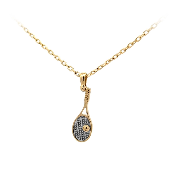Pendant Tennis Racket made of Combined Gold