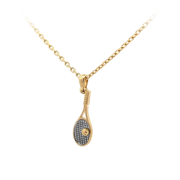 Pendant Tennis Racket made of Combined Gold