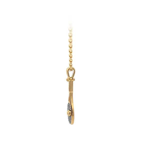 Pendant Tennis Racket made of Combined Gold