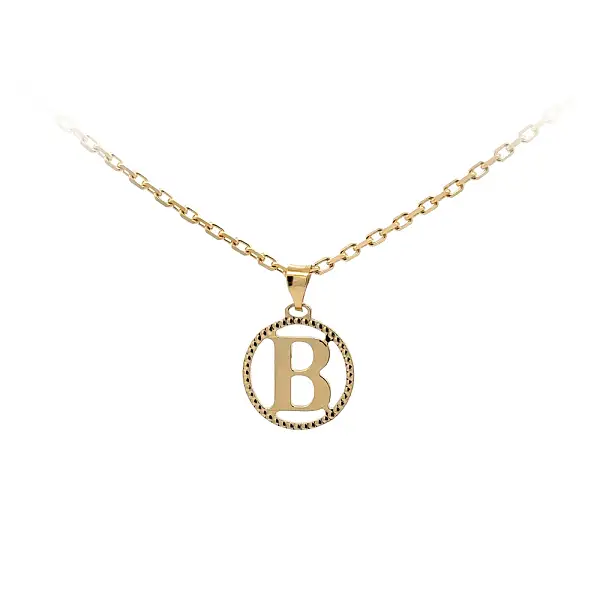 Gold Pendant Letter B