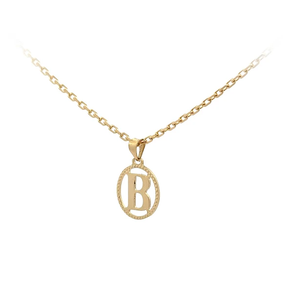 Gold Pendant Letter B