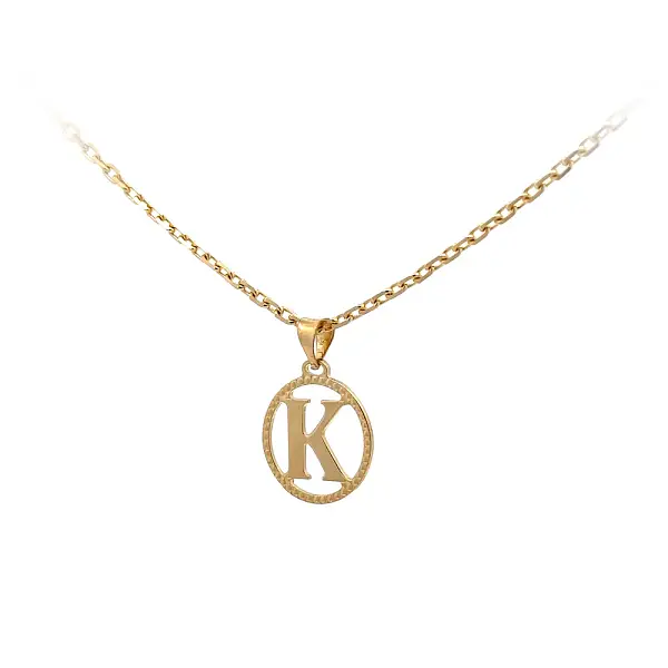 Gold Pendant Letter K