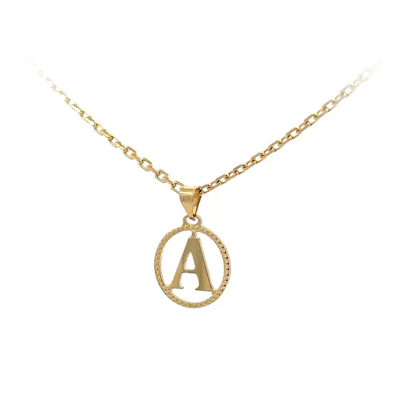 Gold Pendant Letter A