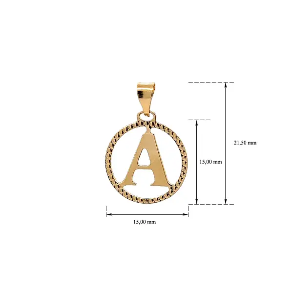 Gold Pendant Letter A