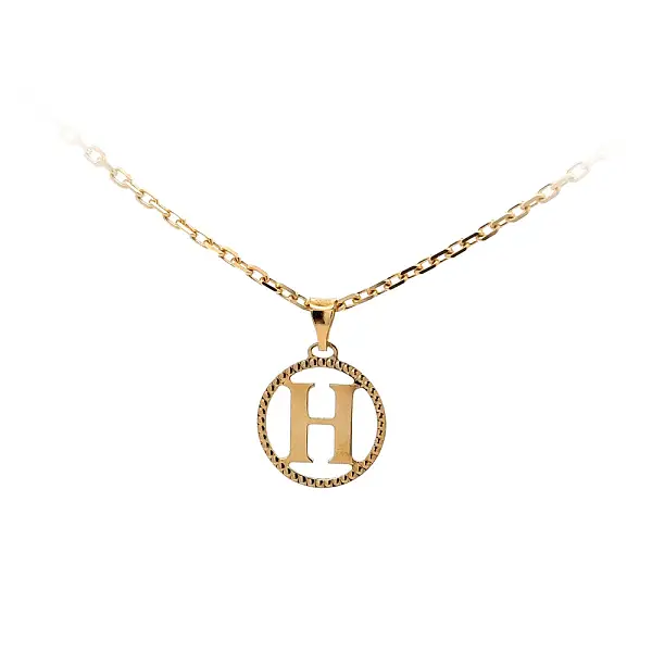 Gold Pendant Letter H