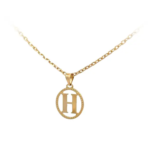 Gold Pendant Letter H