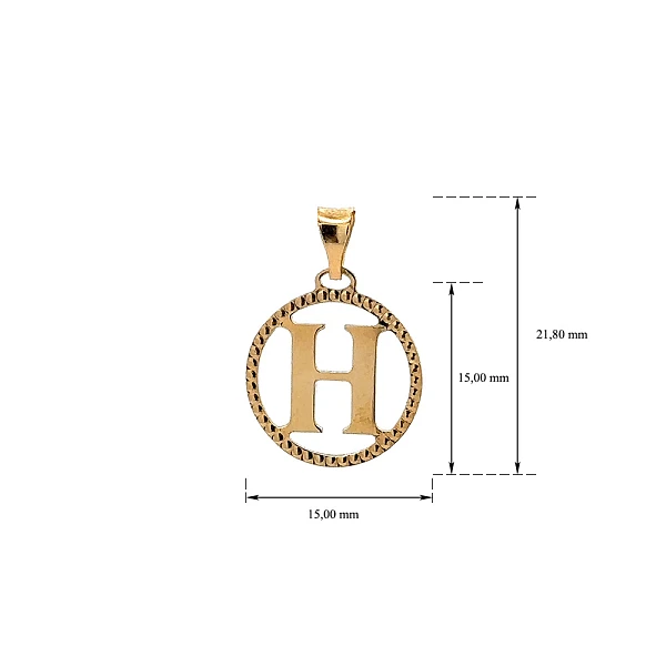 Gold Pendant Letter H